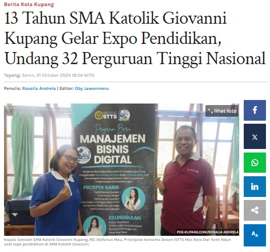 13 Tahun SMA Katolik Giovanni Kupang Gelar Expo Pendidikan, Undang 32 Perguruan Tinggi Nasional